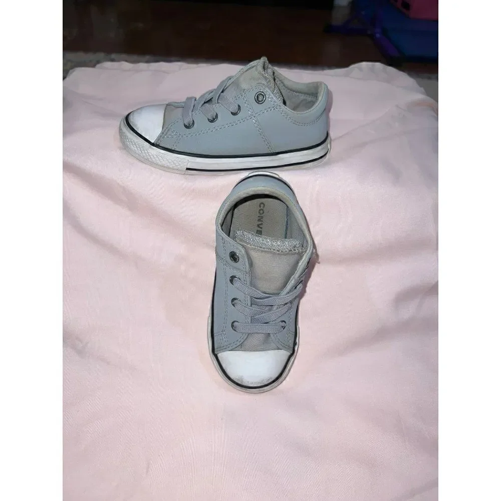 Converse Chuck Taylor All Star Maddie Glitter Leather Toddler Shoes Wolf Grey